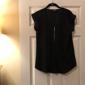 Like new black Express zip front tee Size XS